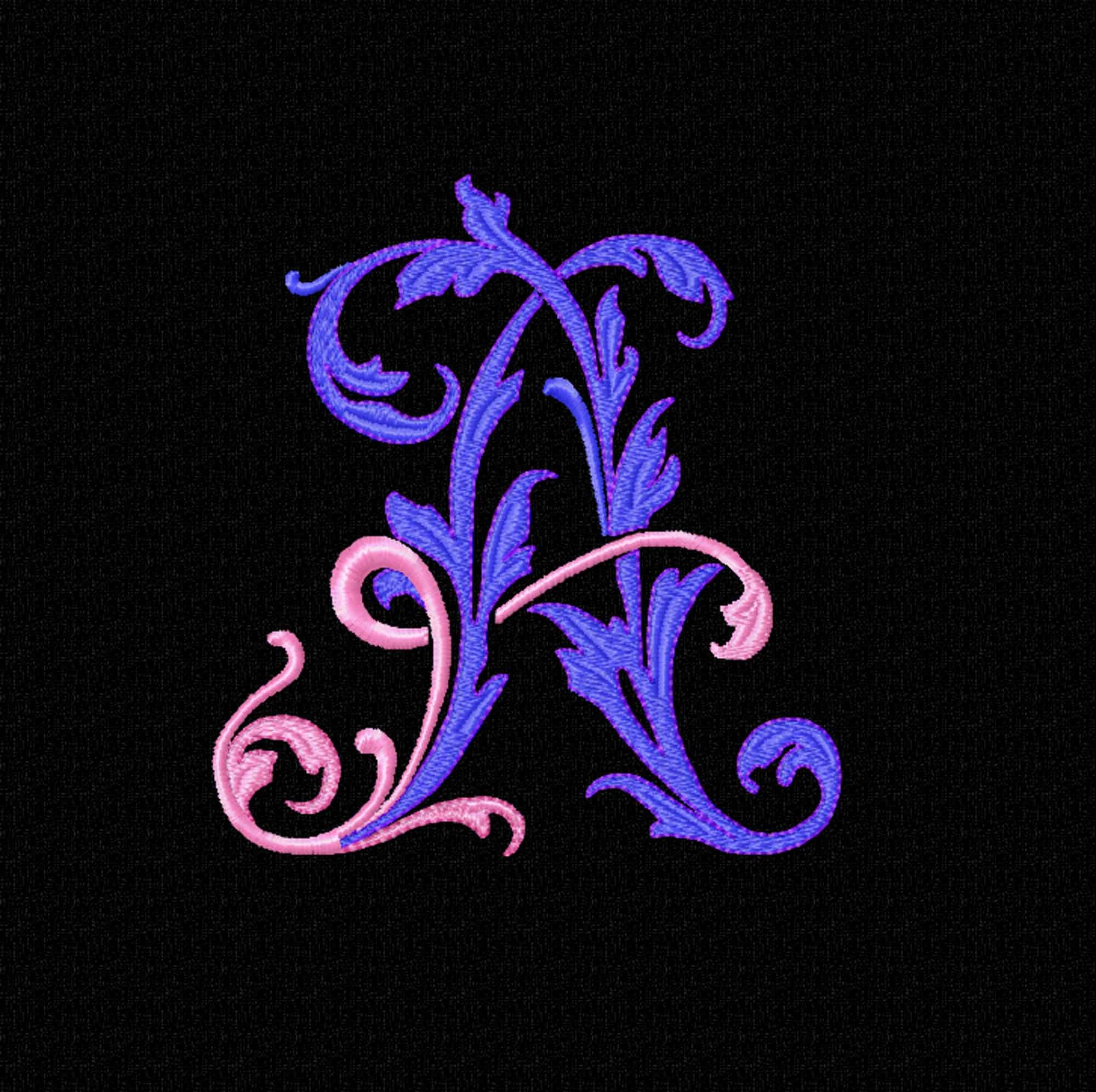 Monogram Machine Embroidery Design Font Digital Pattern. the Letter A ...
