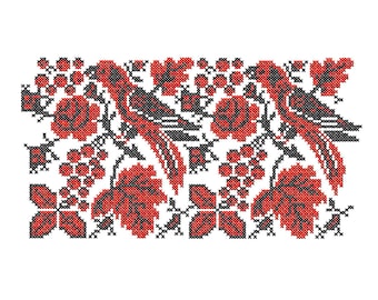 Folk Machine embroidery design Cross stitch pattern. Ukrainian ornament