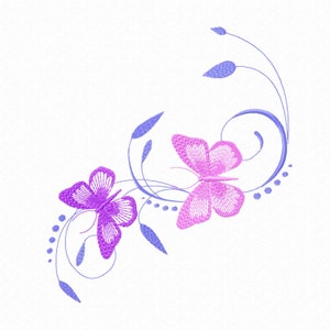 Butterfly Machine Embroidery Pattern. Floral Designs. - Etsy