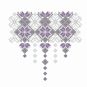 Folk Machine embroidery design. Cross stitch pattern. Ethnic ornament for dress