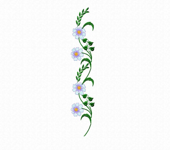 Flowers Machine Embroidery Design Border Digital Pattern. Etsy