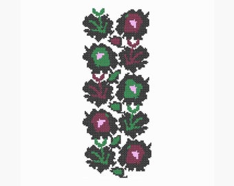 Floral Machine Embroidery designs Cross stitch pattern. Folk ukrainian ornament.