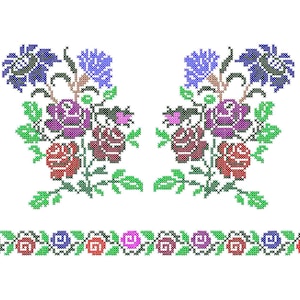 Roses Machine Embroidery designs. Flowers cross stitch pattern. Set flowers ornaments