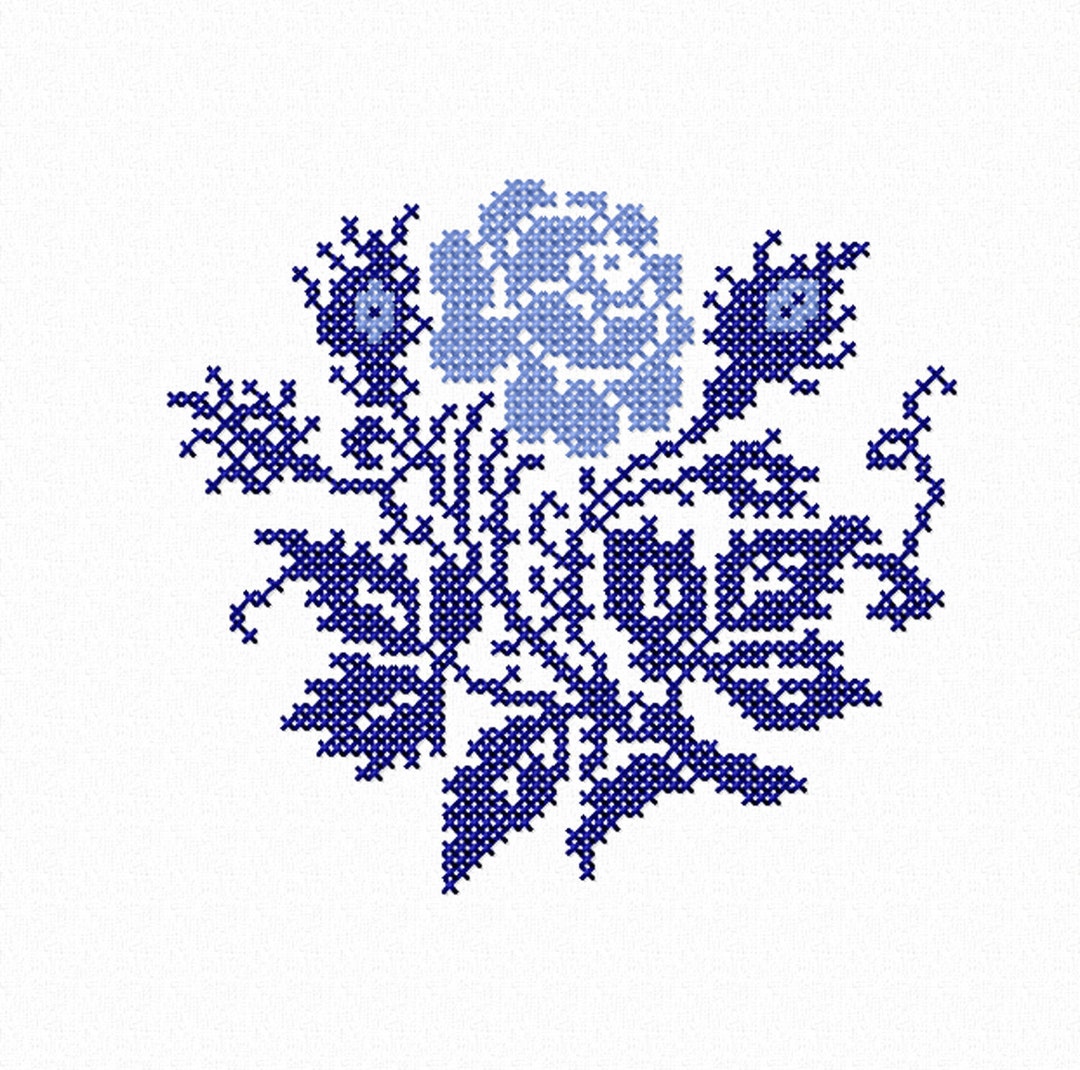 Machine Embroidery Designs Flowers Cross Stitch Pattern. Floral