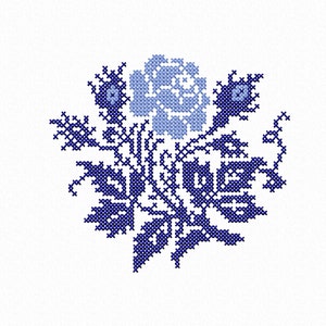 Machine embroidery designs Flowers cross stitch pattern. Floral folk ukrainian sketch embroidery