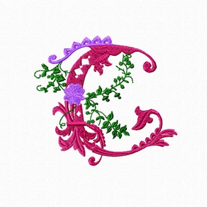 Font machine embroidery design Monogram pattern. The letter С digitized pattern