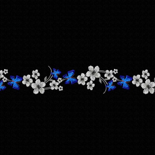 Flowers Machine Embroidery Design Border Digital Pattern. Etsy