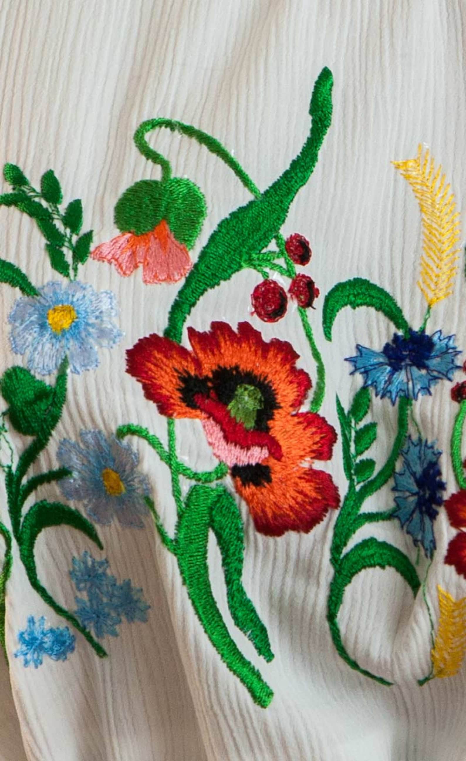 Poppy Machine Embroidery Design Border Flowers Pattern. - Etsy