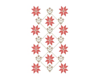 Folk Machine embroidery design Ethnic slavic cross stitch pattern.