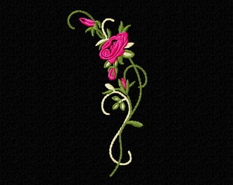 Flowers Machine Embroidery design Rose digital pattern. Set designs 2 sizes