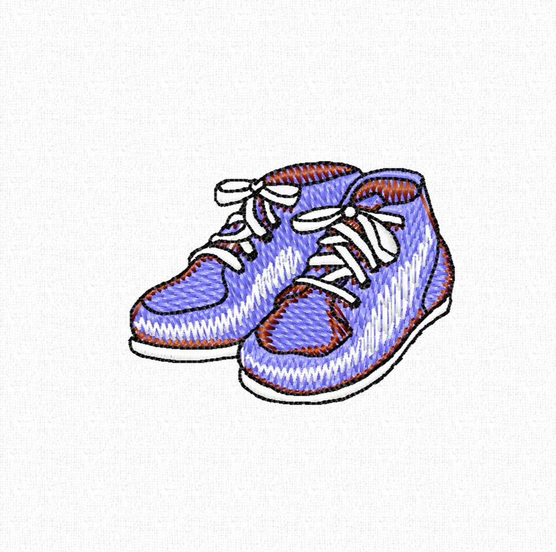Baby Machine Embroidery Pattern. Shoes Embroidery Design. Etsy