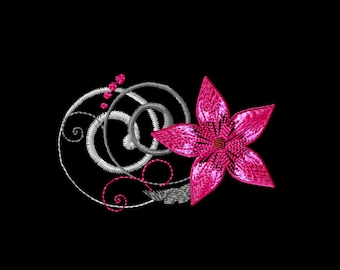 Floral machine embroidery designs. Flowers pattern.