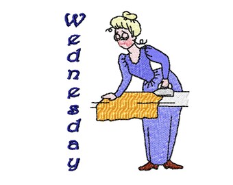 Wochentage Maschinenstickerei Design Geschirrtuch Muster