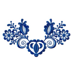 Floral Machine Embroidery design Folk  digital pattern. Floral ornament