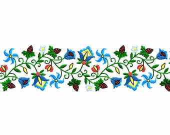 Disegno del ricamo a macchina del bordo. Motivo ricamo fiori. Set di 2 misure