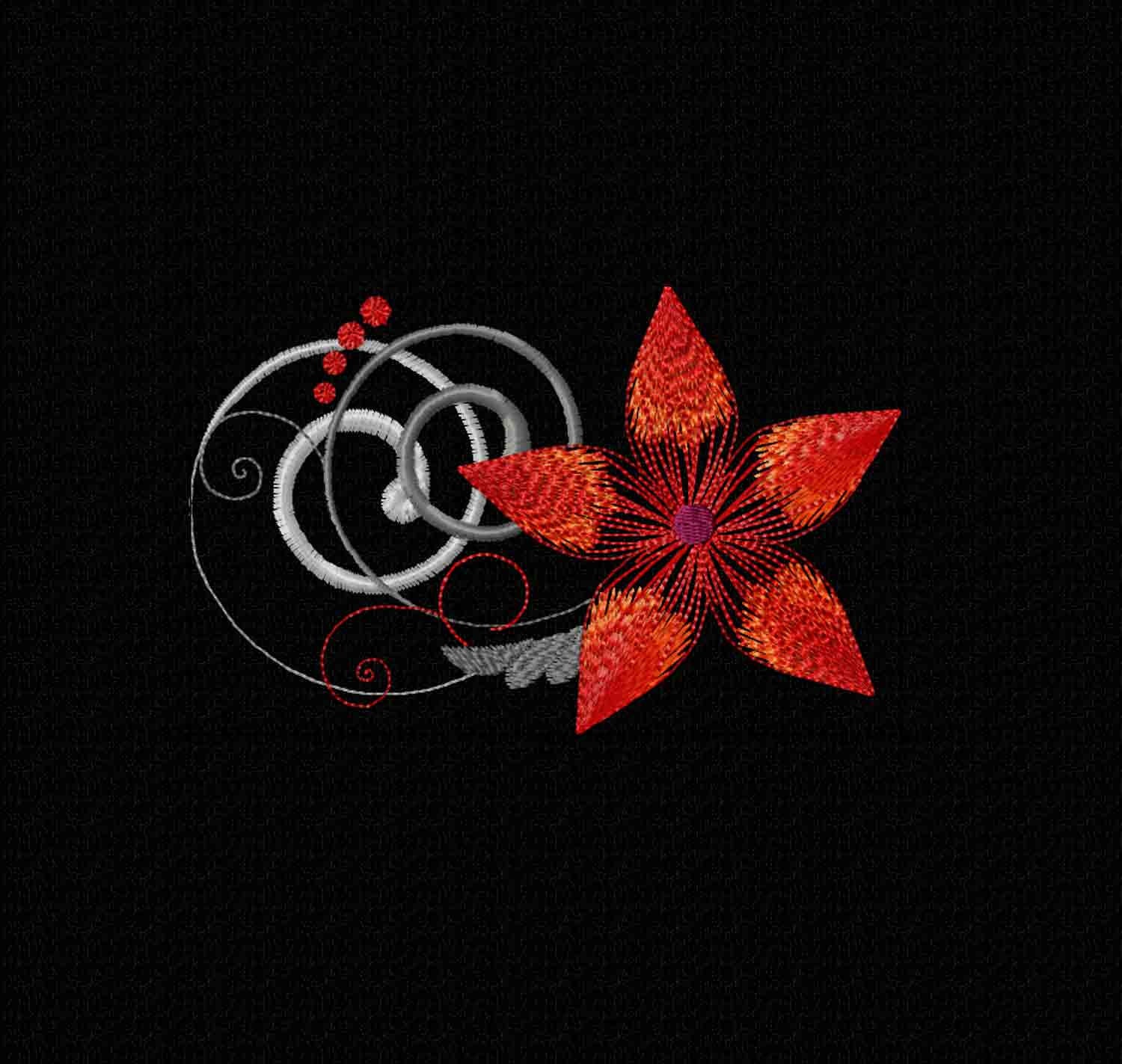 Machine Embroidery Design. Floral Pattern Set 4 Sizes. Instant Download ...