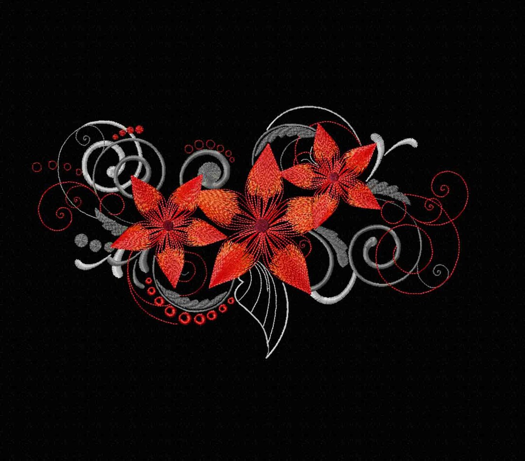 Floral Machine Embroidery Designs. Flowers Embroidery Digital Pattern ...
