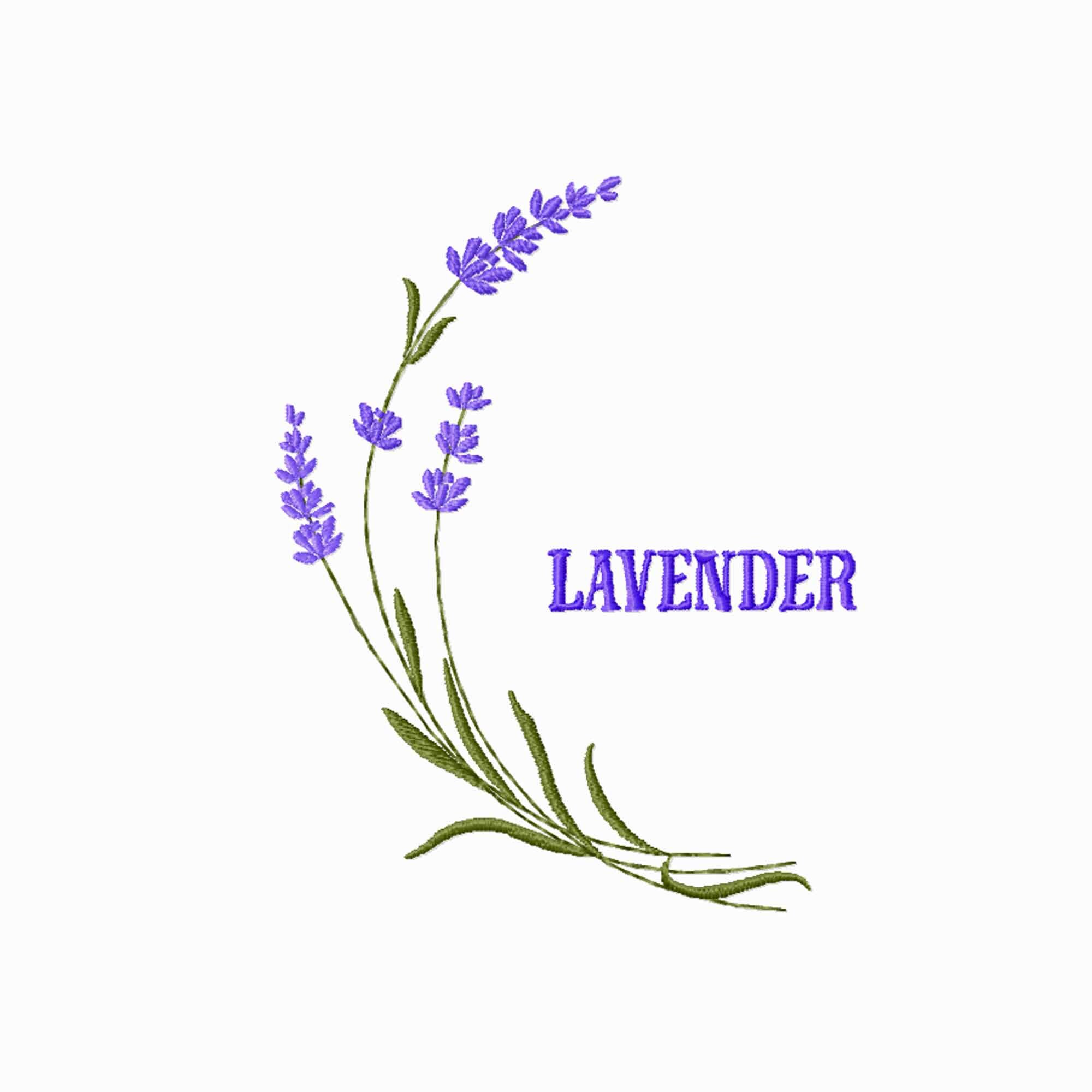 Flowers machine embroidery design lavender digital download  etsy