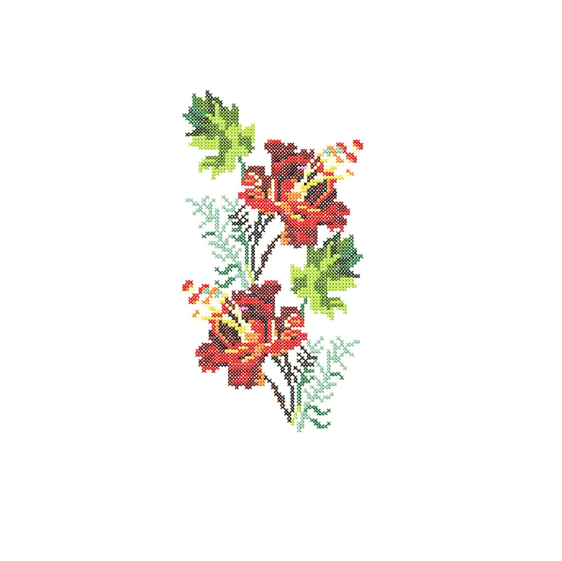 Border cross stitch embroidery Designs. Poppy pattern. Set Etsy