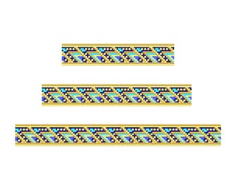 Machine Embroidery designs. Folk border pattern. Set 3 digital files