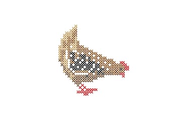 Easter Machine Embroidery cross stitch design. Chicken pattern.