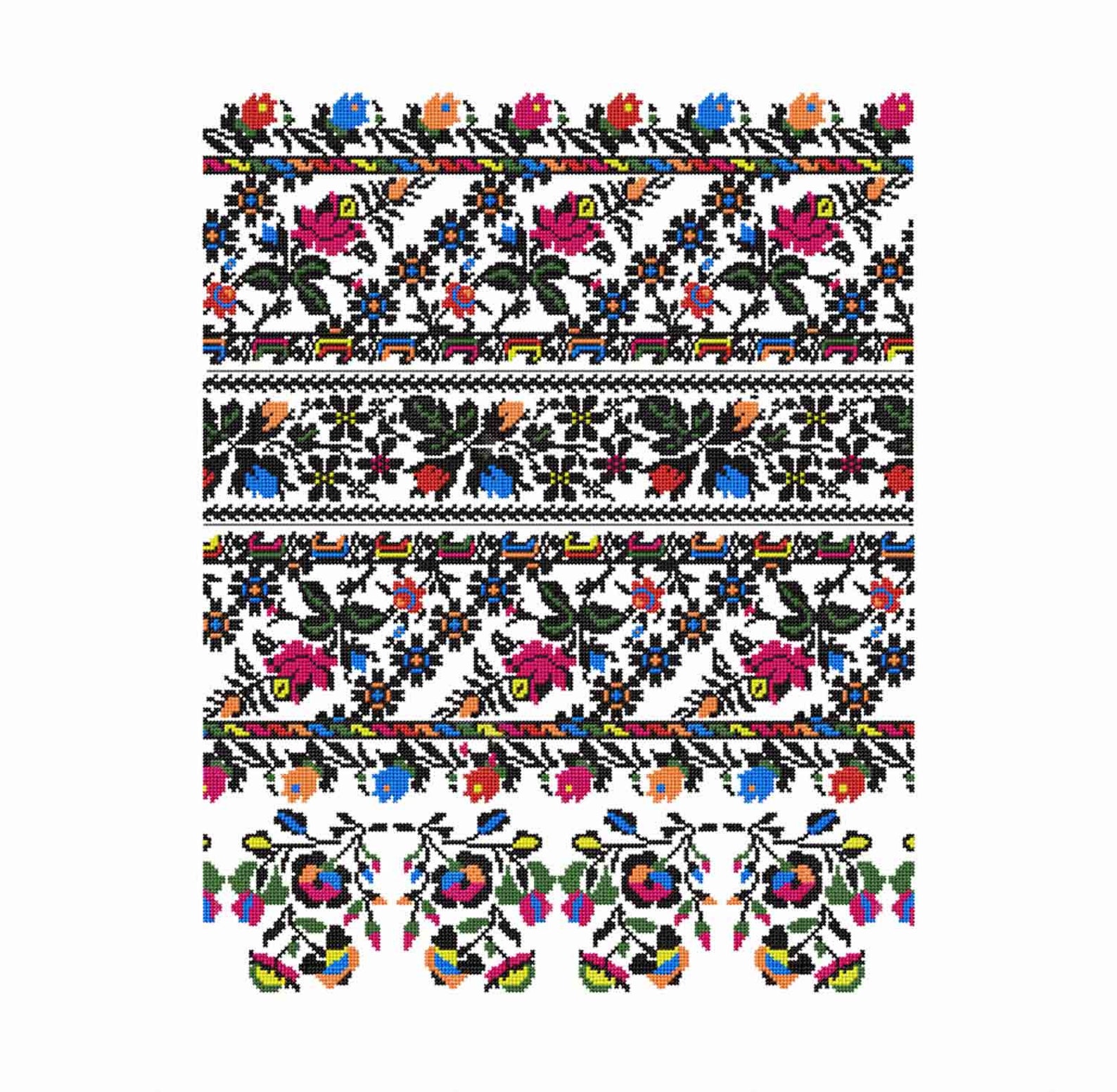 Ukrainian Machine Embroidery Design. Folk Cross Stitch Pattern Etsy