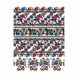 Ukraiński haft maszynowy wzór krzyżykowy. Wzór do pobrania cyfrowego dla Hoop 200 x 300 mm