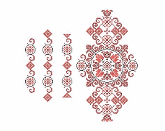 Folk Machine Hand Embroidery Designs Digital Cross Stitch