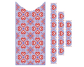 Folk machine embroidery design. Cross stitch ukrainian patterns.