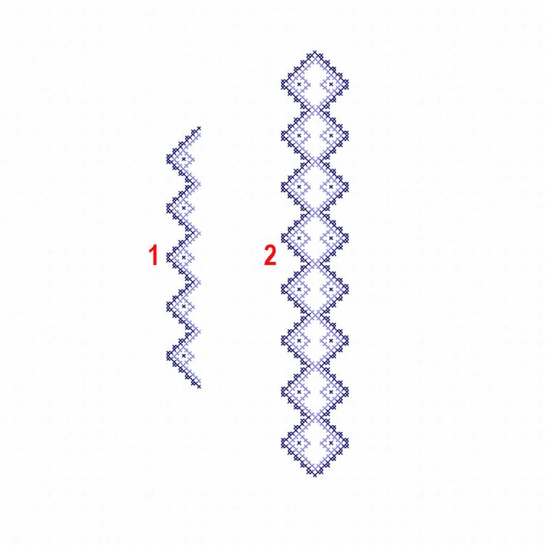Machine Embroidery Cross Stitch Pattern. Set Border Embroidery Etsy