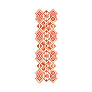 Machine Embroidery cross stitch design Folk Ukrainian pattern.