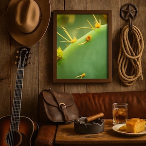 Prickly Pear Cactus Print: Rustic Southwestern Desert Wall Art (Digital Download)