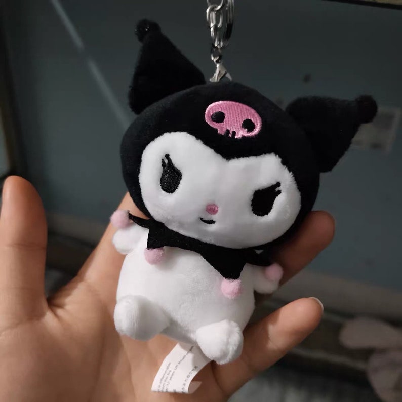 Cute Sanrio characters Kuromi Plush Stuffed Soft Toy Keychain | Etsy