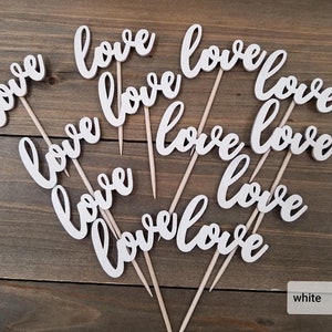 Love cupcake toppers- Set of 12