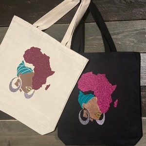 Rooted in beauty-Africa tote bag ( magenta)