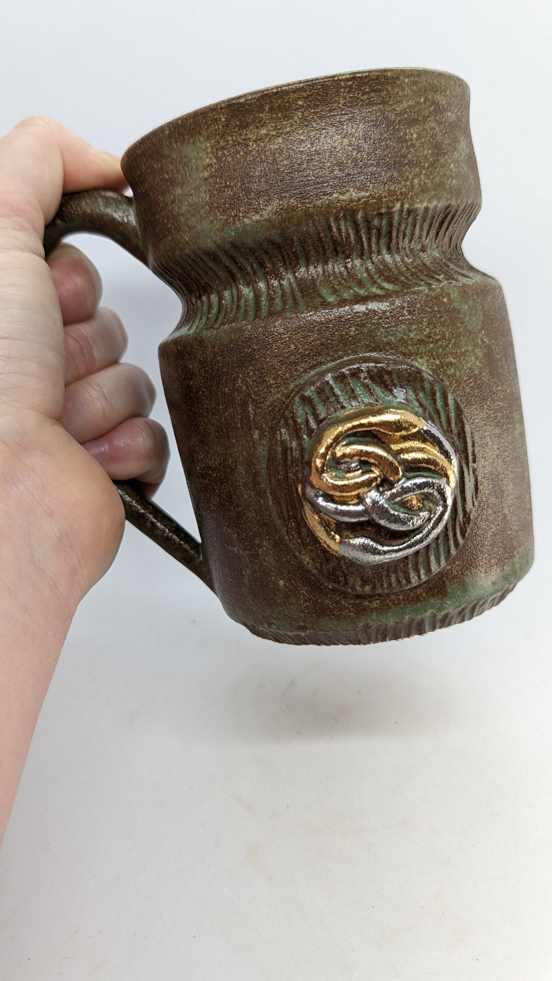 Handmade Potterysnakesauryn Pottery Mug With Gold and Etsy