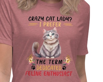 Crazy Cat Lady Women's Relaxed T-Shirt, Cat Lover Shirt, Gift For Cat Mom