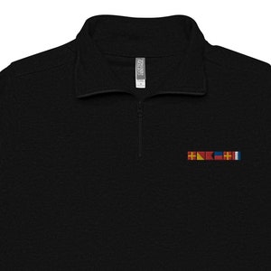 ROBERT spelled out with embroidered nautical flags Unisex fleece pullover