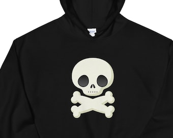 Whimsical Skull and Crossbones Unisex Hoodie, Funny Pirate Shirt, Gift for Sailors, Boating Shirt
