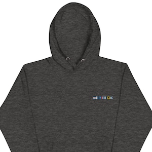 CAPTAIN spelled out with embroidered nautical flags Unisex Hoodie, Boating Hoodie