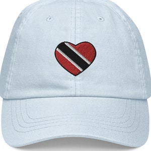 Bestickter Herzförmiger Trinidad Flagge Pastell Baseballhut