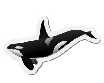 Imán de nevera troquelado de orca, imán de frig de ballena asesina, regalo para amante de la orca, regalo de amante de la ballena, regalo de barco