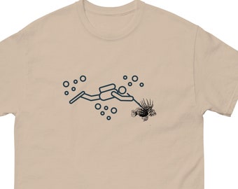 T-shirt classique pour hommes de chasse sous-marine de rascasse volante, T-shirt de plongée sous-marine, chemise de chasse de rascasse volante