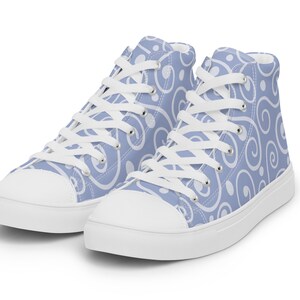 Blue Abstract Art Women’s high top canvas shoes