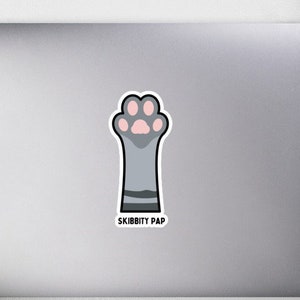 Skibbity Pap Cat Paw Bubble-free stickers, Funny Cat Stickers