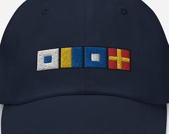 SKPR (Skipper) In Nautical Flags Dad hat, Gift For Sailor, Gift For Boaters, Skipper's cap, Nautical dad hatDad hat