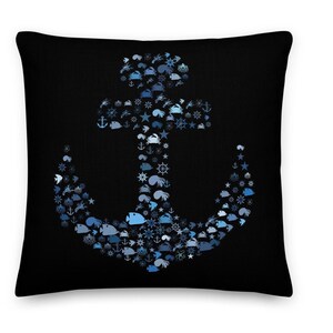 Nautical Anchor  Design Premium Pillow, Boat pillow, Gift For Boater, Sailboat Pillow