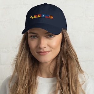 Looper spelled out with Nautical Flags Dad hat,  Great Loop Hat, Gift for Loopers