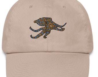 Embroidered Blue Ringed Octopus Dad hat, Octopus Lover Hat