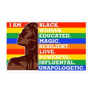 Black Pride Bubble-free stickers, Proud Black Woman Sticker, Inspirerende Stickers